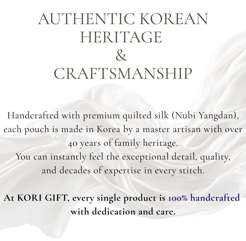 Korean Mother-of-Pearl Gift Set – Mirror, Pouch & Bojagi Wrapping