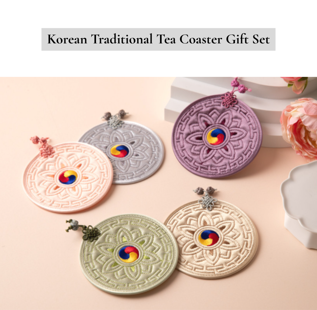 Taegeuk Korean Tea Coaster Gift Set – Handmade in Korea