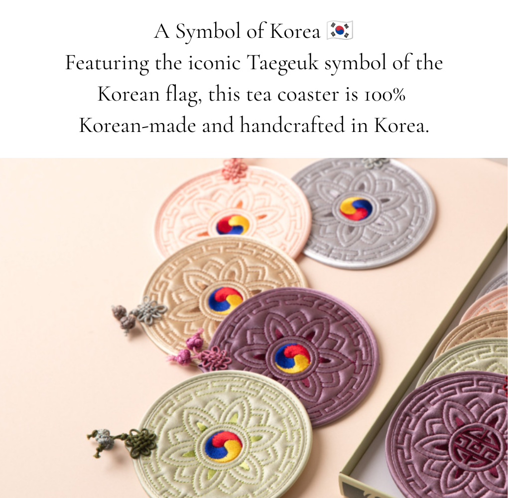 Taegeuk Korean Tea Coaster Gift Set – Handmade in Korea