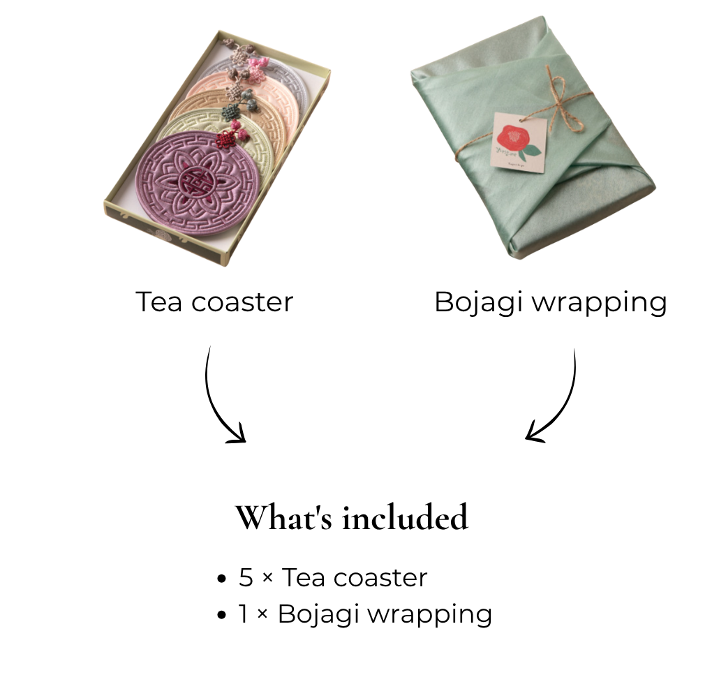 Taegeuk Korean Tea Coaster Gift Set – Handmade in Korea