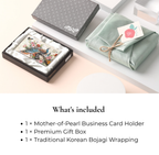 Korean Mother-of-Pearl Business Card Holder Gift Set