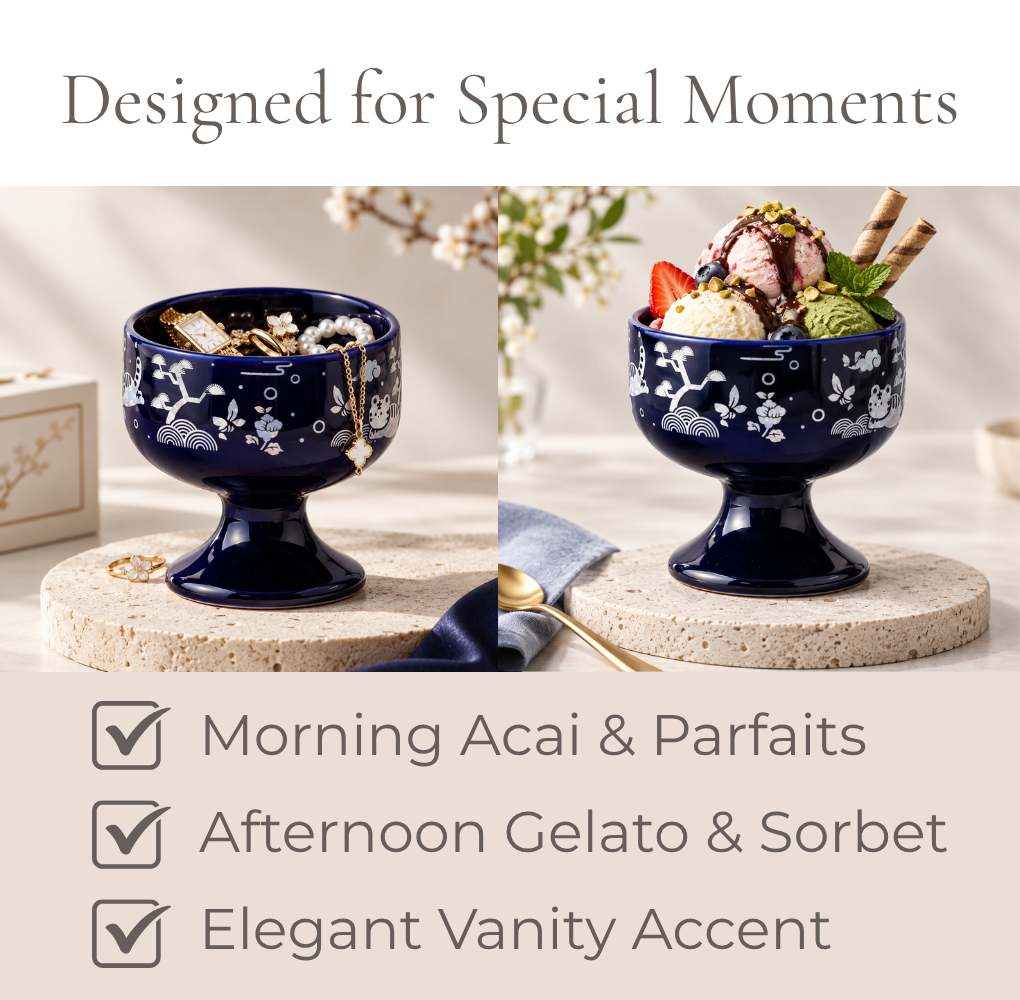 Korean Heritage Dessert Gift Set – Dessert Cup, Spoon & Bojagi Wrapping