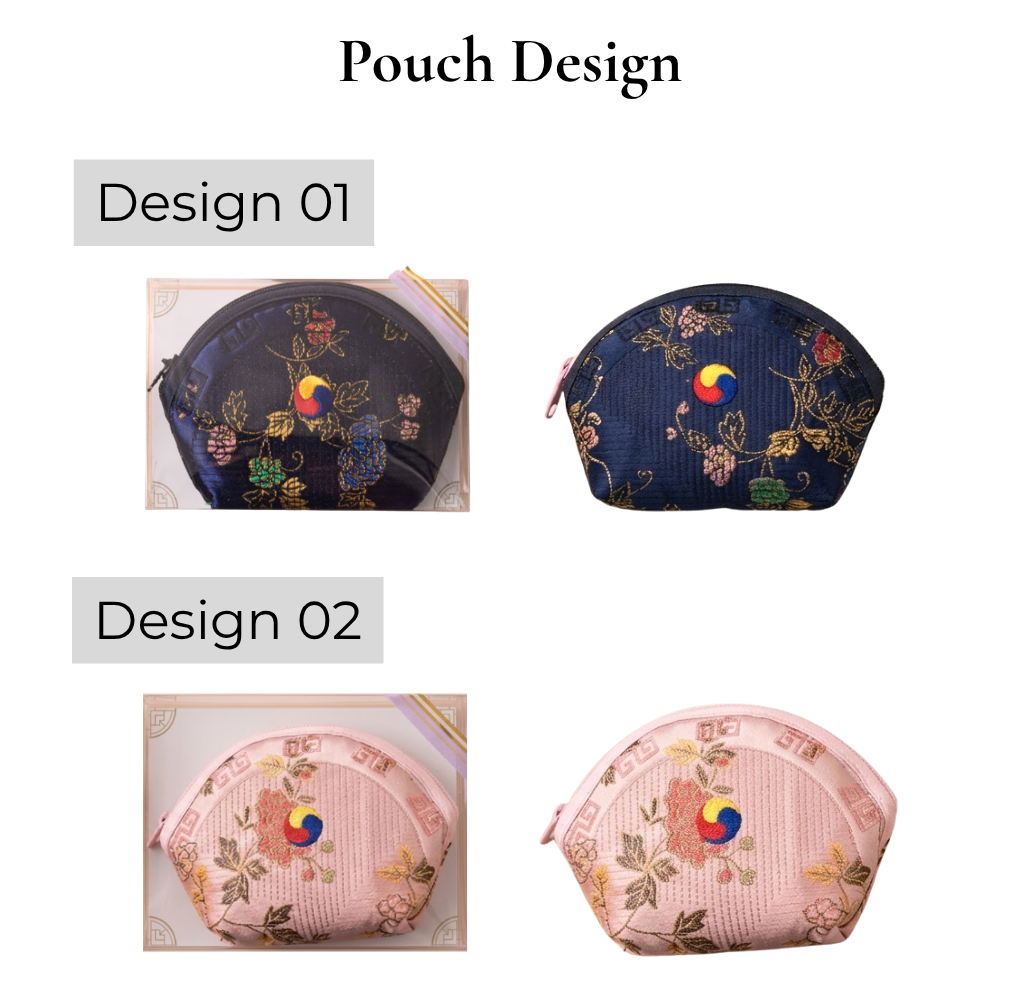 Korean Mother-of-Pearl Pill & Jewelry Case Gift Set – Pouch & Bojagi Wrapping