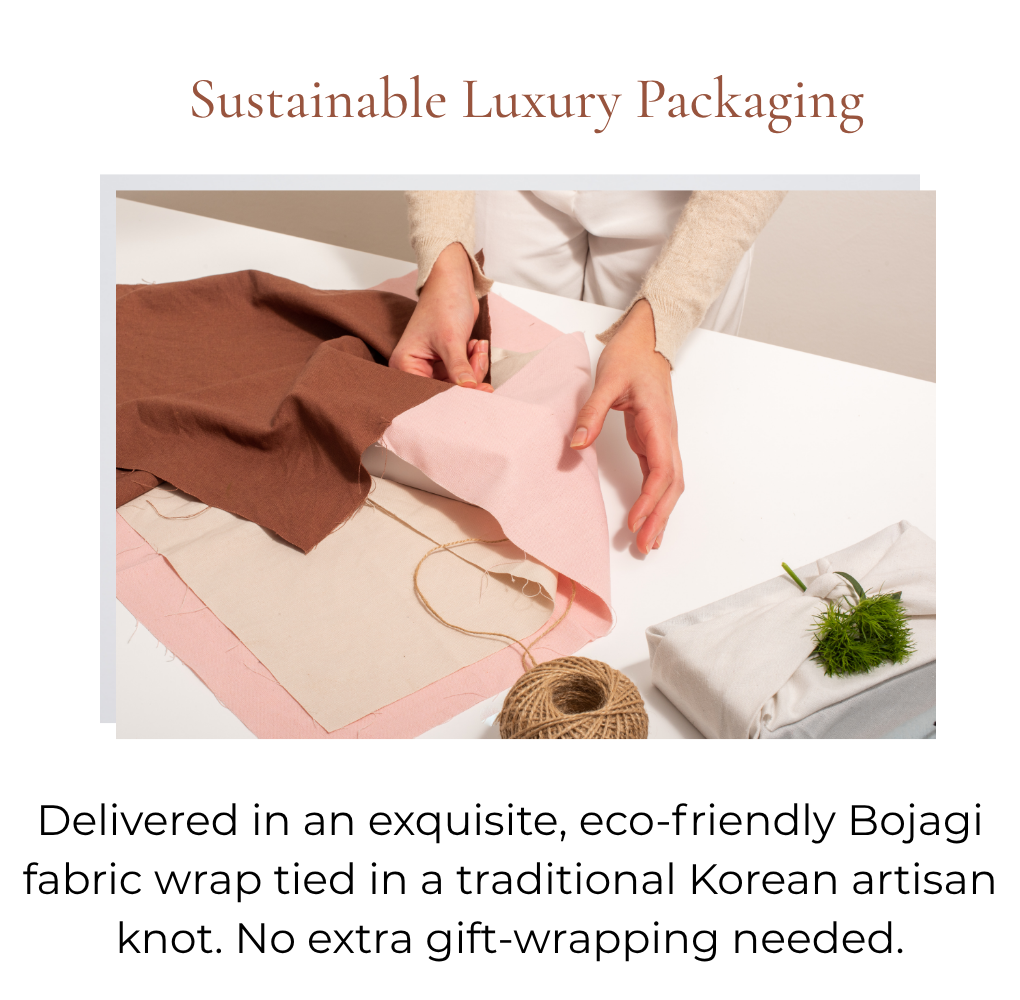 Korean Heritage Dessert Gift Set – Dessert Cup, Spoon & Bojagi Wrapping