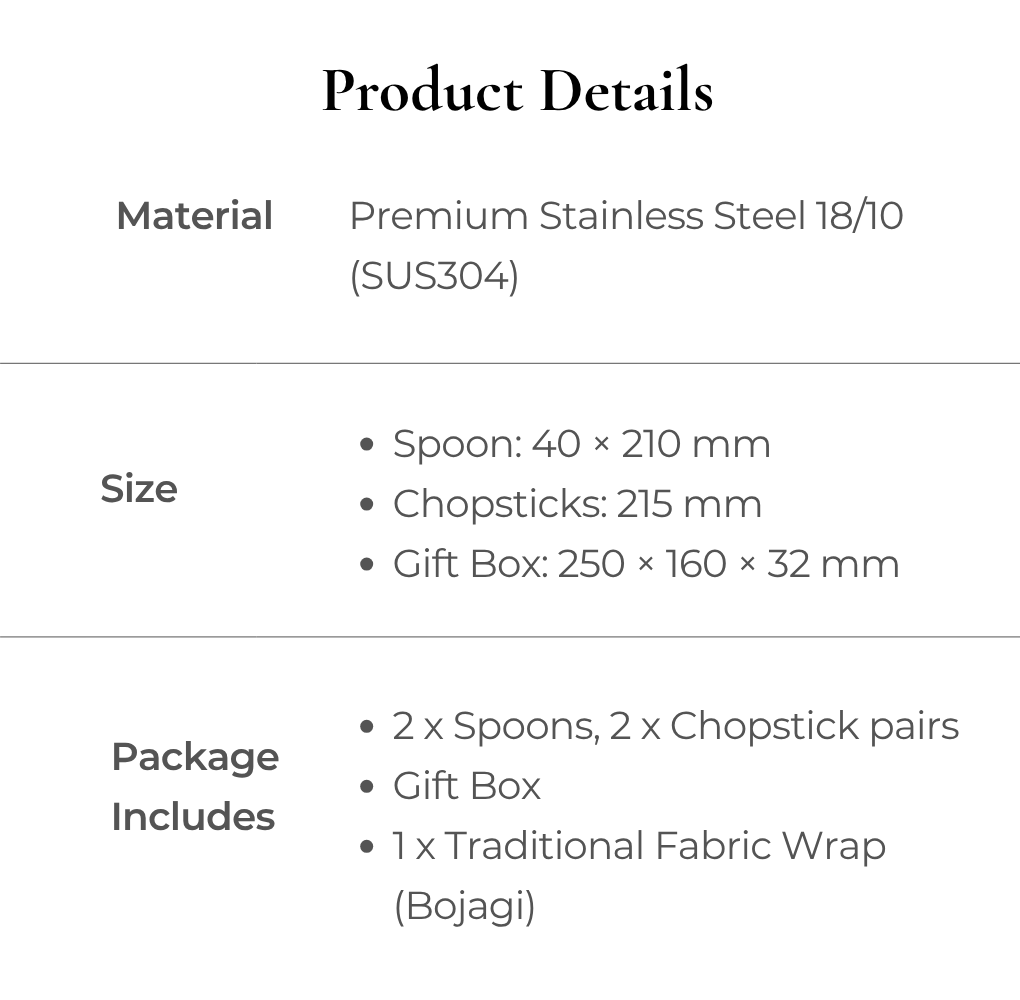 Korean Traditional Turtle Cutlery Set for 2 | Premium Stainless Steel 18/10 Gift Box with BoJagi Wrap