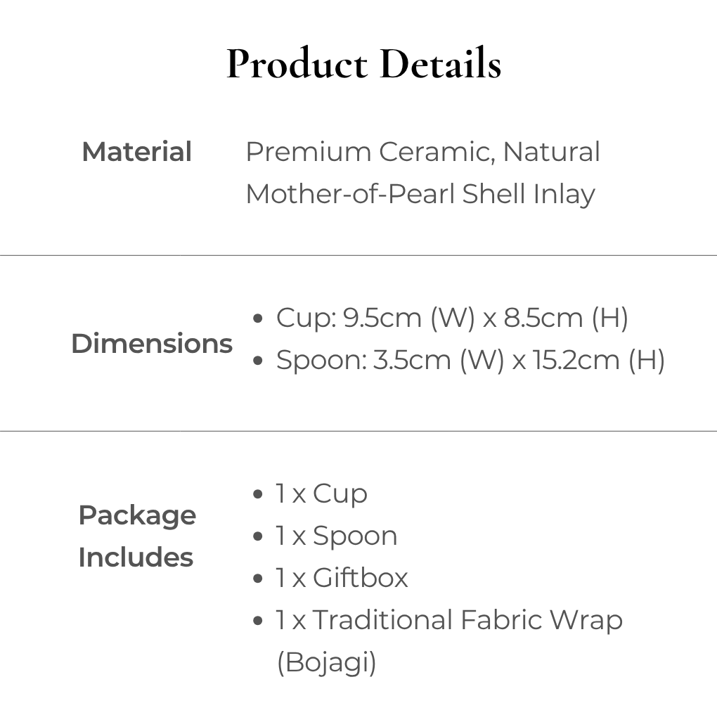 Korean Heritage Dessert Gift Set – Dessert Cup, Spoon & Bojagi Wrapping