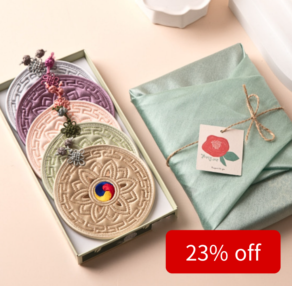 Taegeuk Korean Tea Coaster Gift Set – Handmade in Korea