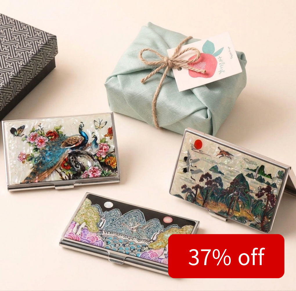 Korean Mother-of-Pearl Business Card Holder Gift Set